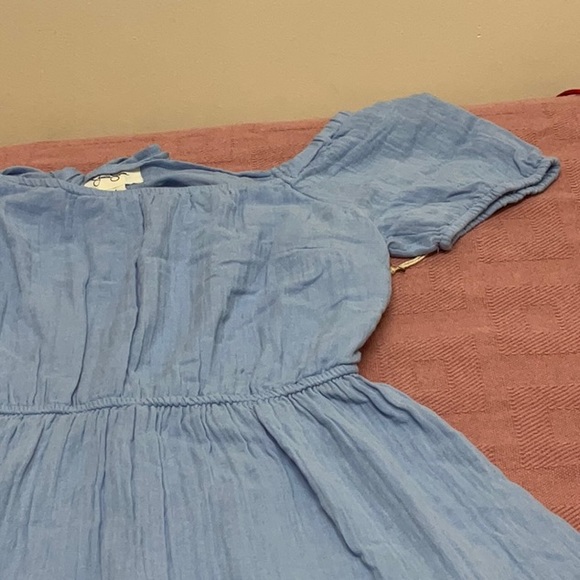 NWT Jessica Simpson women’s open back, light blue peasant style dress, size M - Picture 5 of 6